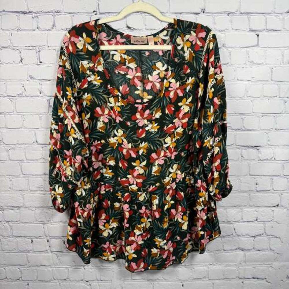 Willow & Root Floral Boho Blouse Size Medium